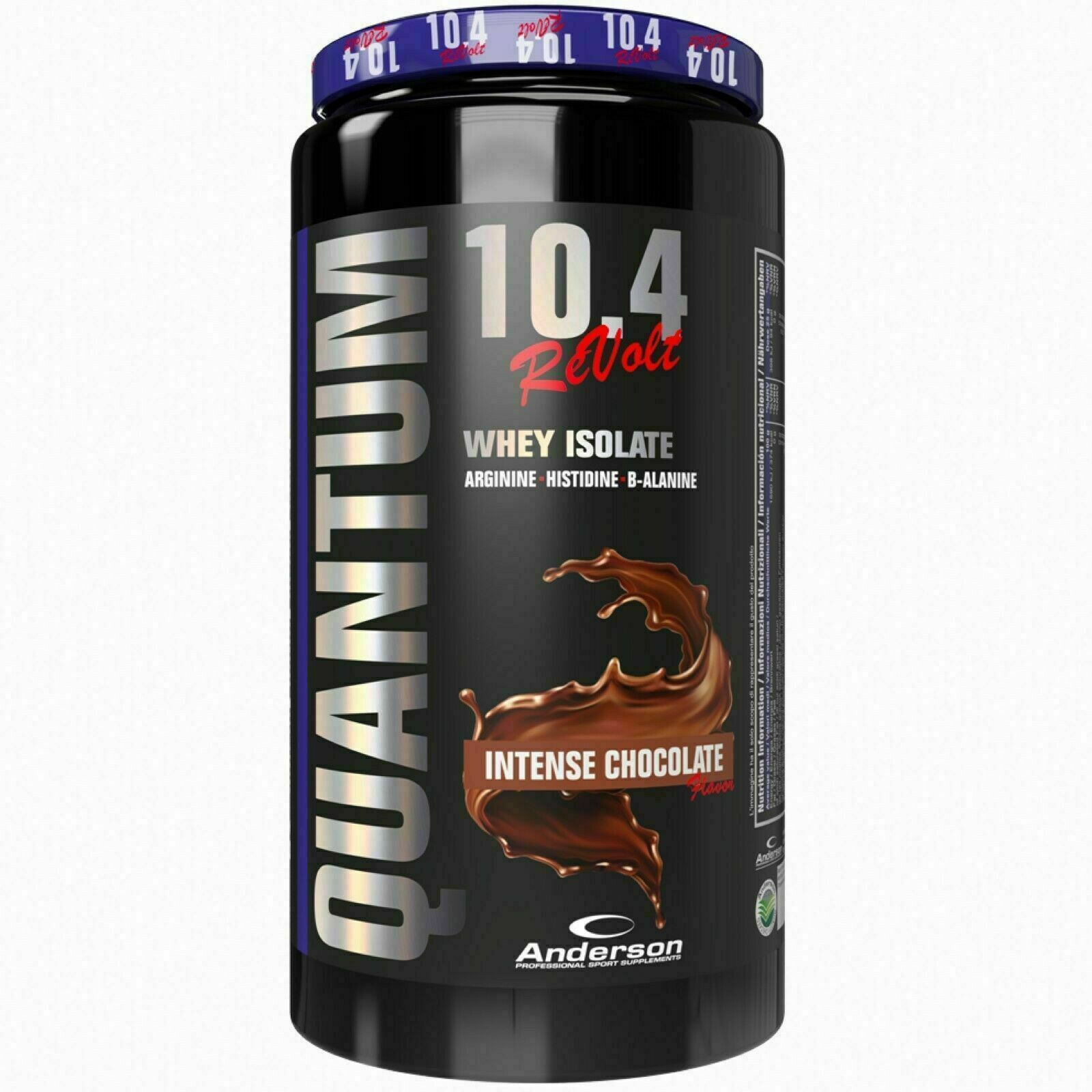 ANDERSON QUANTUM 10.4 REVOLT 800gr Proteine siero del latte Volactive Isolate Intense Chocolate