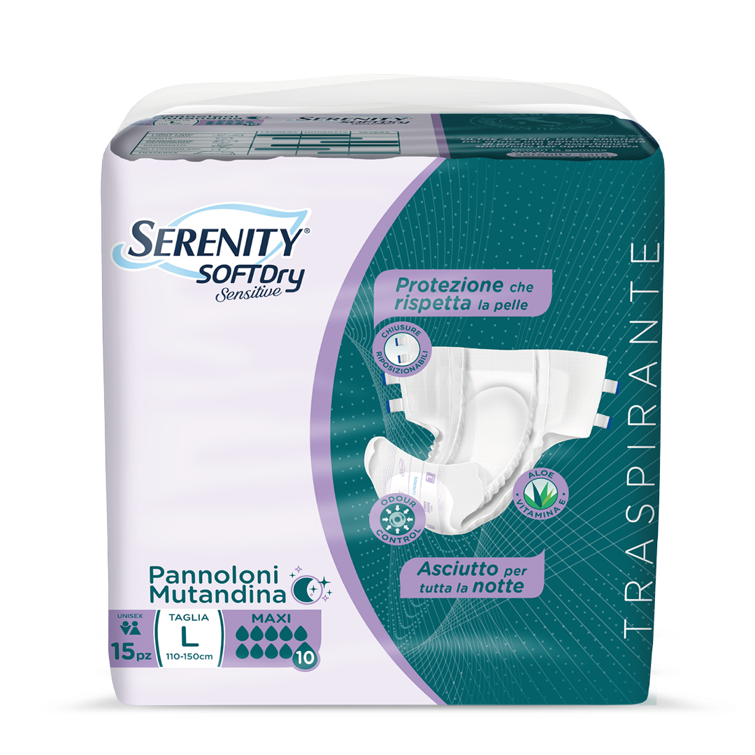 Serenity SoftDRY Sensitive Pannolone Mutandina Maxi Tag. L 15 Pz