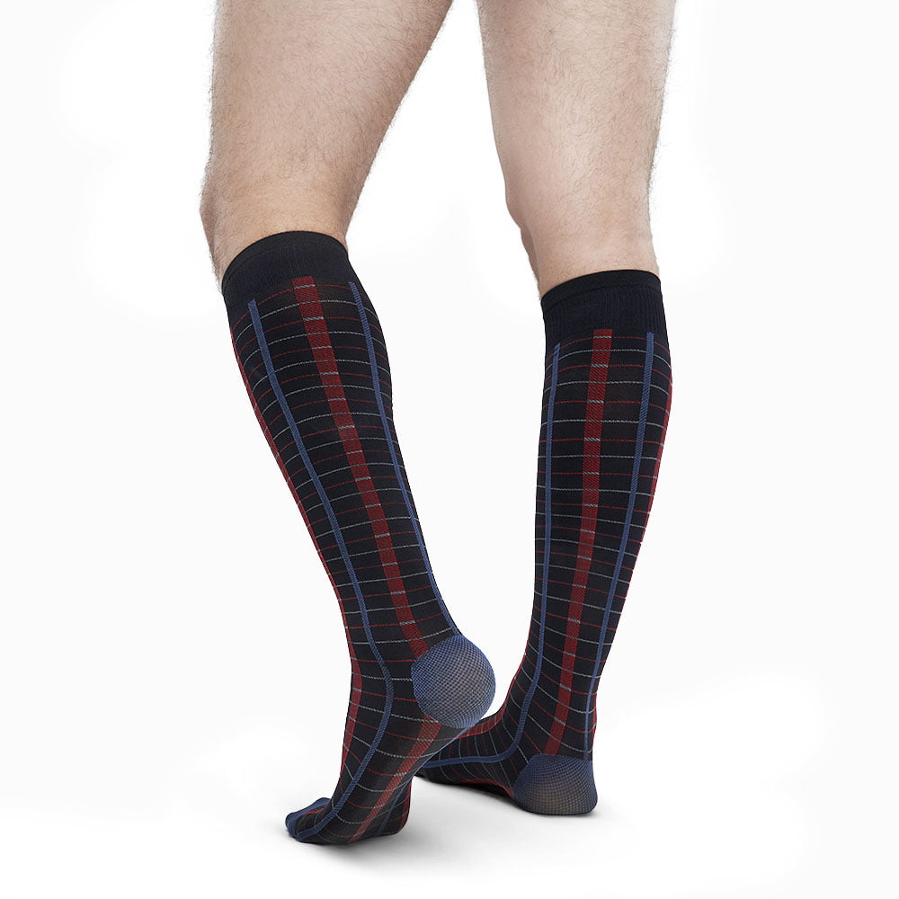 Solidea Scottish Knee-High 100 Denari 15/18 mmHg Gambaletto Unisex Preventivo Tg L Blu Navy