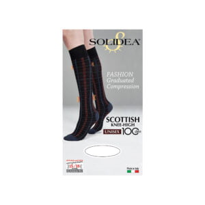 Solidea Scottish Knee-High 100 Denari 15/18 mmHg Gambaletto Unisex Preventivo Tg L Blu Navy