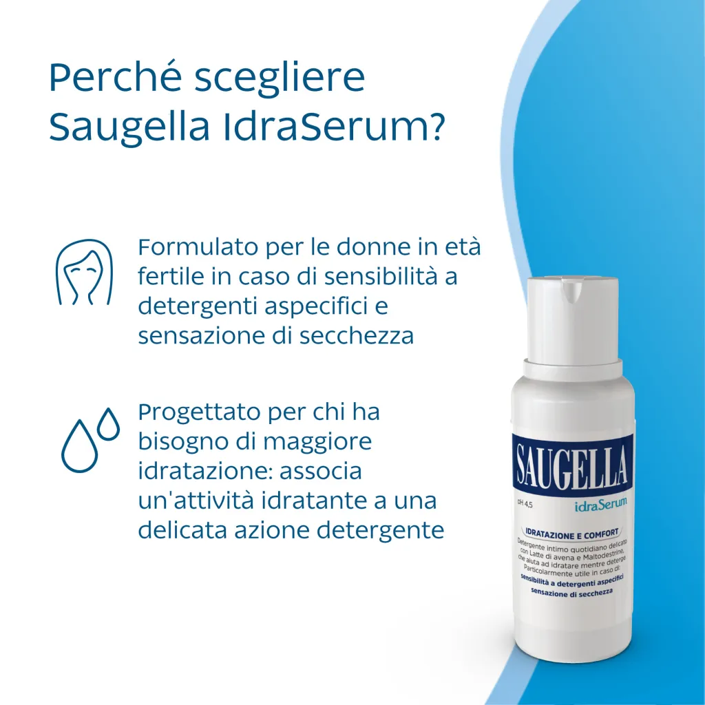 Saugella Idraserum Detergente intimo pH 4.5 200ml - immagine 3