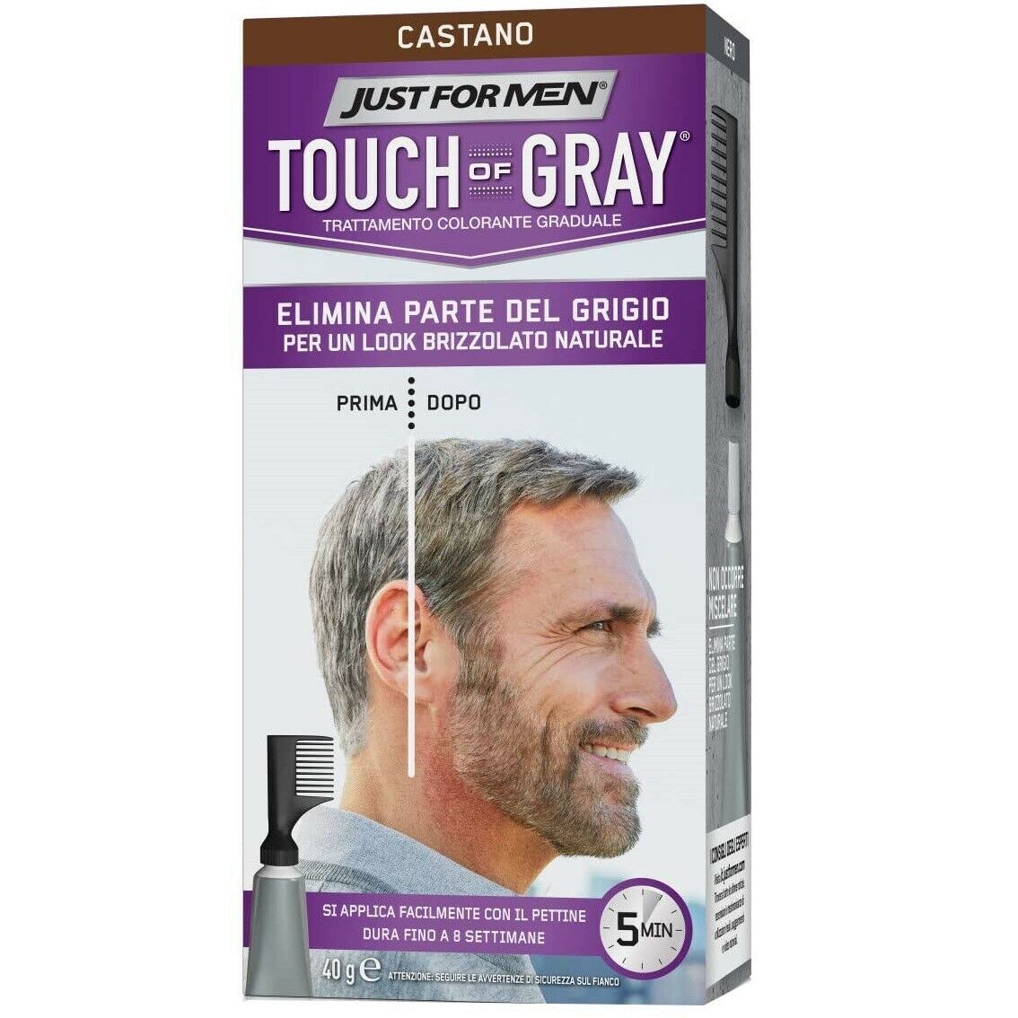Just For Men Touch of Gray Trattamento Colorante Graduale Castano 40ml