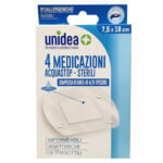 Unidea Compresse di Garza Impermeabili 4 Medicazioni Acquastop Sterili 7,5 x 10cm