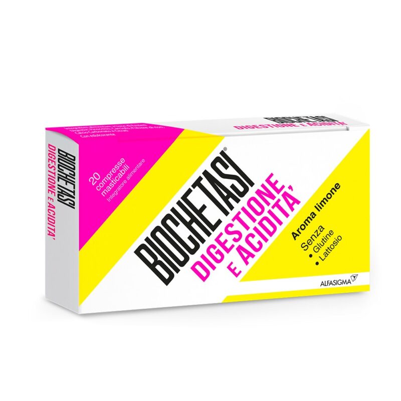 Biochetasi Digestione e Acidità 20 Compresse Masticabili Farmaci e Dintorni Parafarmacia online Biochetasi Digestione e Acidità 20 Compresse Masticabili Farmaci e Dintorni Parafarmacia online