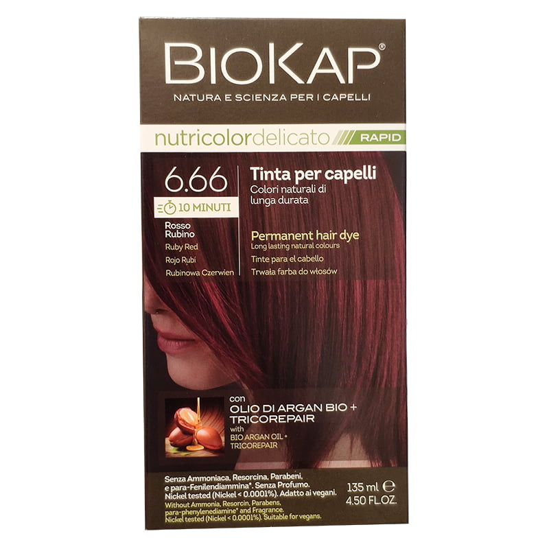 BioKap Nutricolor Delicato Rapid 6.66 Rosso Rubino