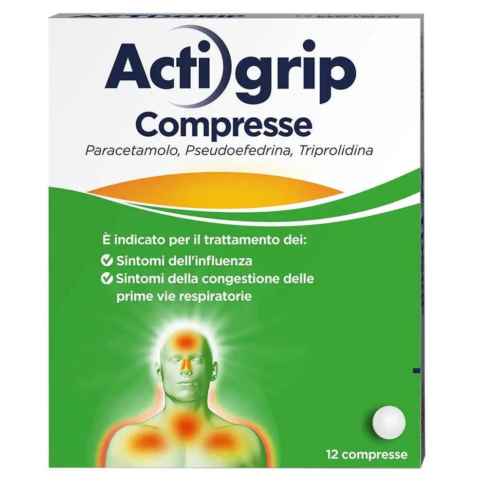 Actigrip 12 Compresse 2,5 + 60 + 500mg