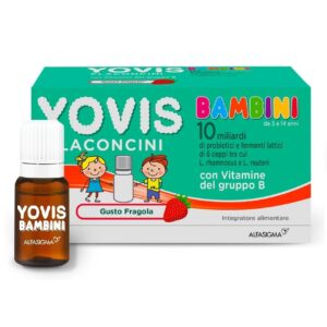 Yovis Bambini Fragola 10 Flaconcini da 10 Miliardi di Fermenti Lattici