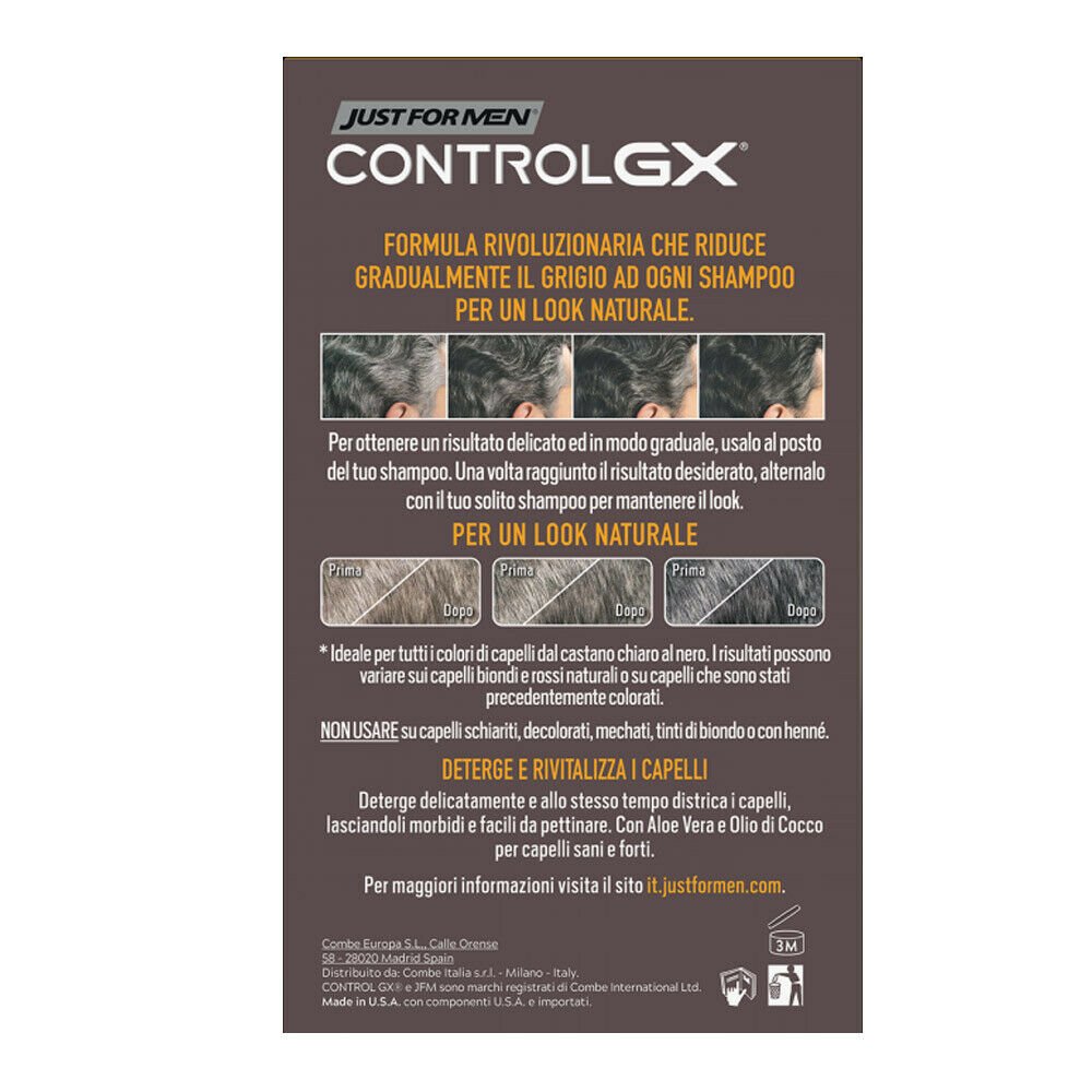 Just for Men Control GX Shampoo Colorante Graduale 2 in 1 Con Balsamo ControlGX - immagine 3