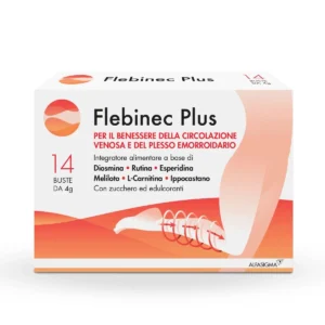 Flebinec Plus Gambe Leggere per la Circolazione Venosa ed Emorroidi 14 Buste da 4g