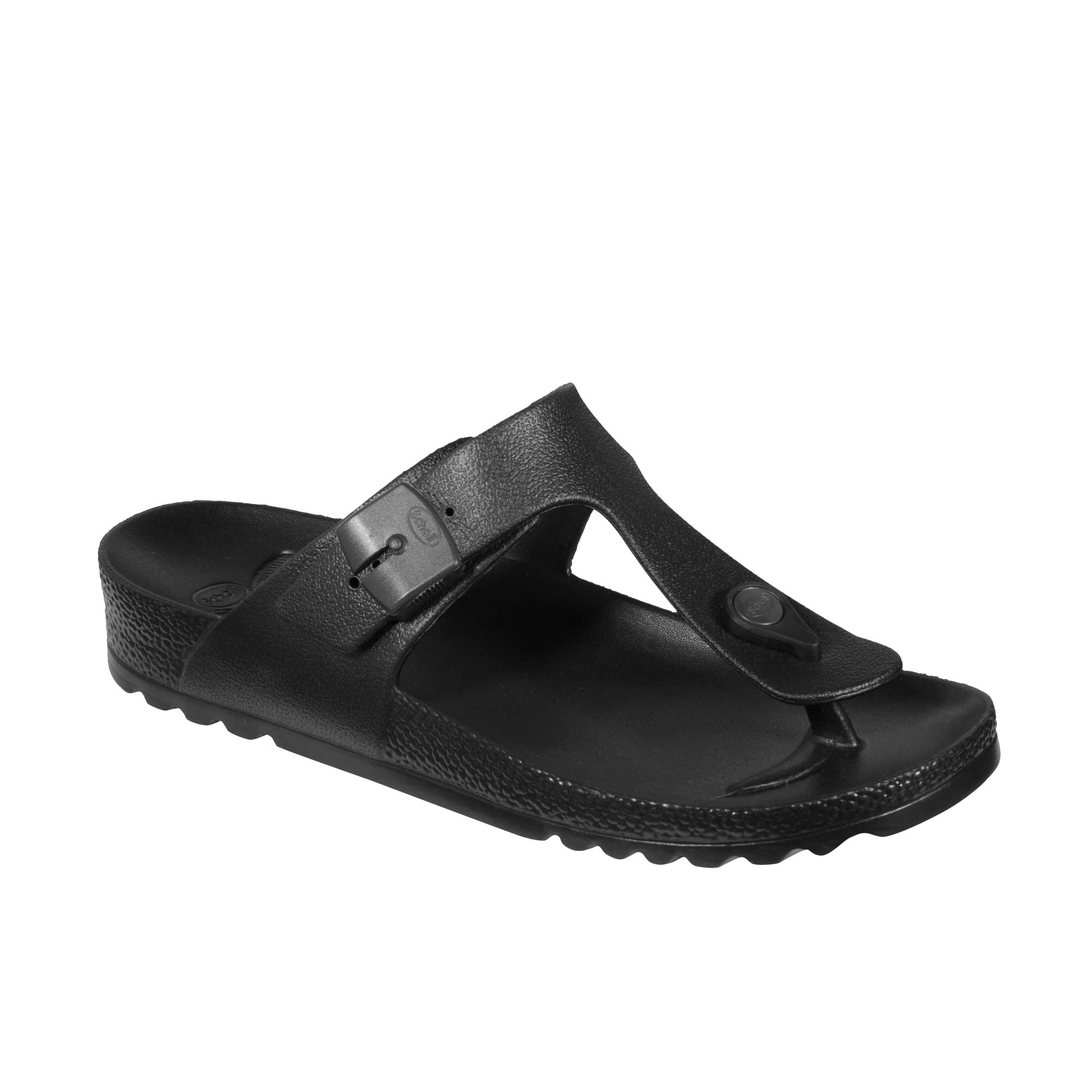 Scholl GABRIEL SANDAL Sandalo Uomo In Pelle Nera Con Memory Cushion – Fitting G (Taglia 44)