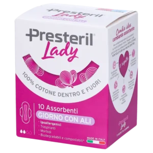 Lady Presteril Assorbenti in Cotone Giorno con Ali 10 pz