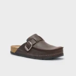 Scholl Bora Moccasin Mocassino Pelle Ingrassata Testa di Moro Men Tag. 41