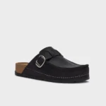 Scholl Bora Moccasin Mocassino Pelle Ingrassata Nero Men Tag. 42