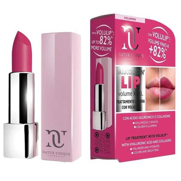 Natur Unique Ialucollagen Lip Volume XxxL Con Acido Ialuronico e Collagene Colore Ciclamino