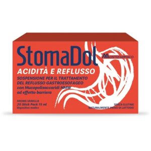 Stomadol Acidità e Reflusso 20 Stick Gusto Vaniglia per Reflusso Gastroesofageo