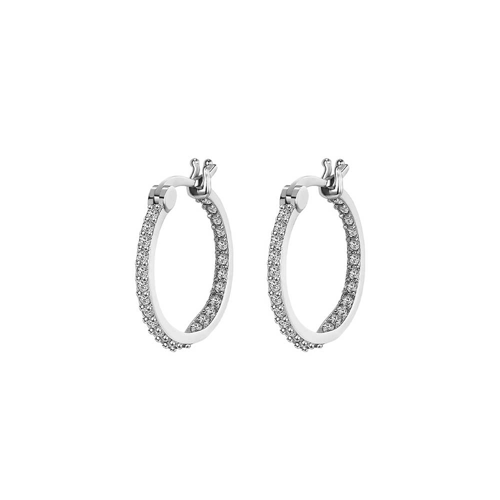 Medical Jewels Orecchini Anallergici 407 Cerchio argento con pavè