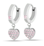 Medical Jewels Orecchini Anallergici 478 Cerchio con Cuore Pendente