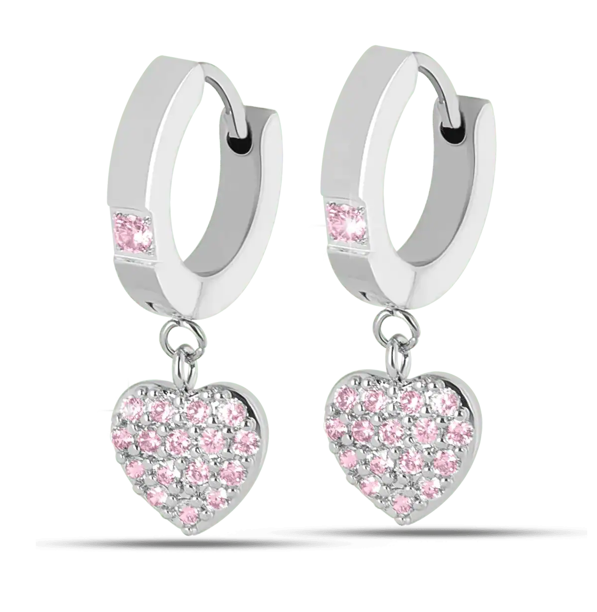 Medical Jewels Orecchini Anallergici 478 Cerchio con Cuore Pendente