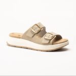 Scholl Scilla 2 Buckles Sandali Ciabatte Beige Scuro Tag. 40