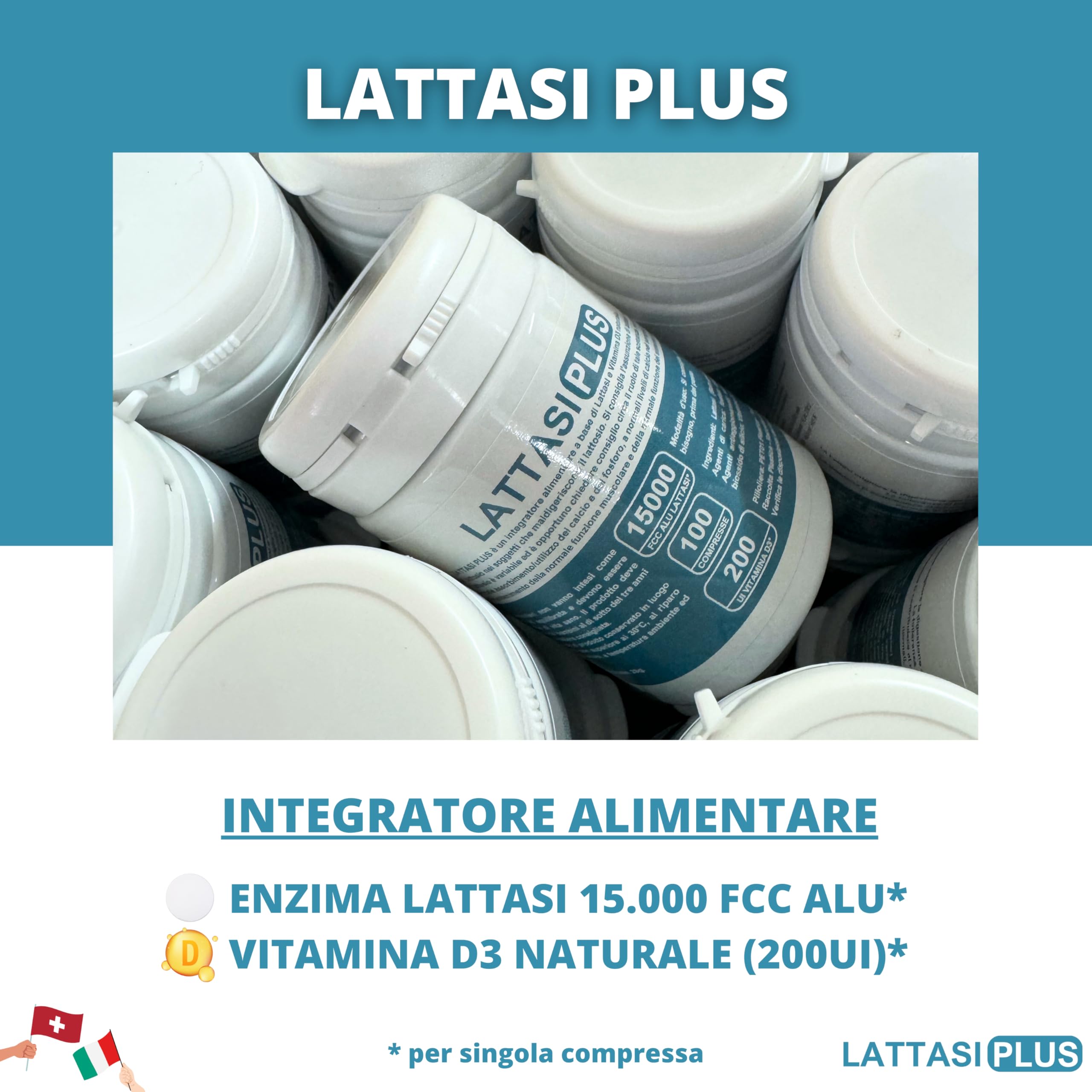 LATTASI PLUS 15000 FCC con Vitamina D3 Naturale 100 Compresse - immagine 6
