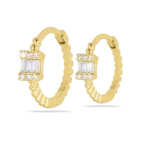 Medical Jewels Orecchini Anallergici 443 Cerchio Oro con Pietra Bianca