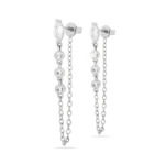 Medical Jewels Orecchini Anallergici 440 Doppia Catena Argento con Pietre