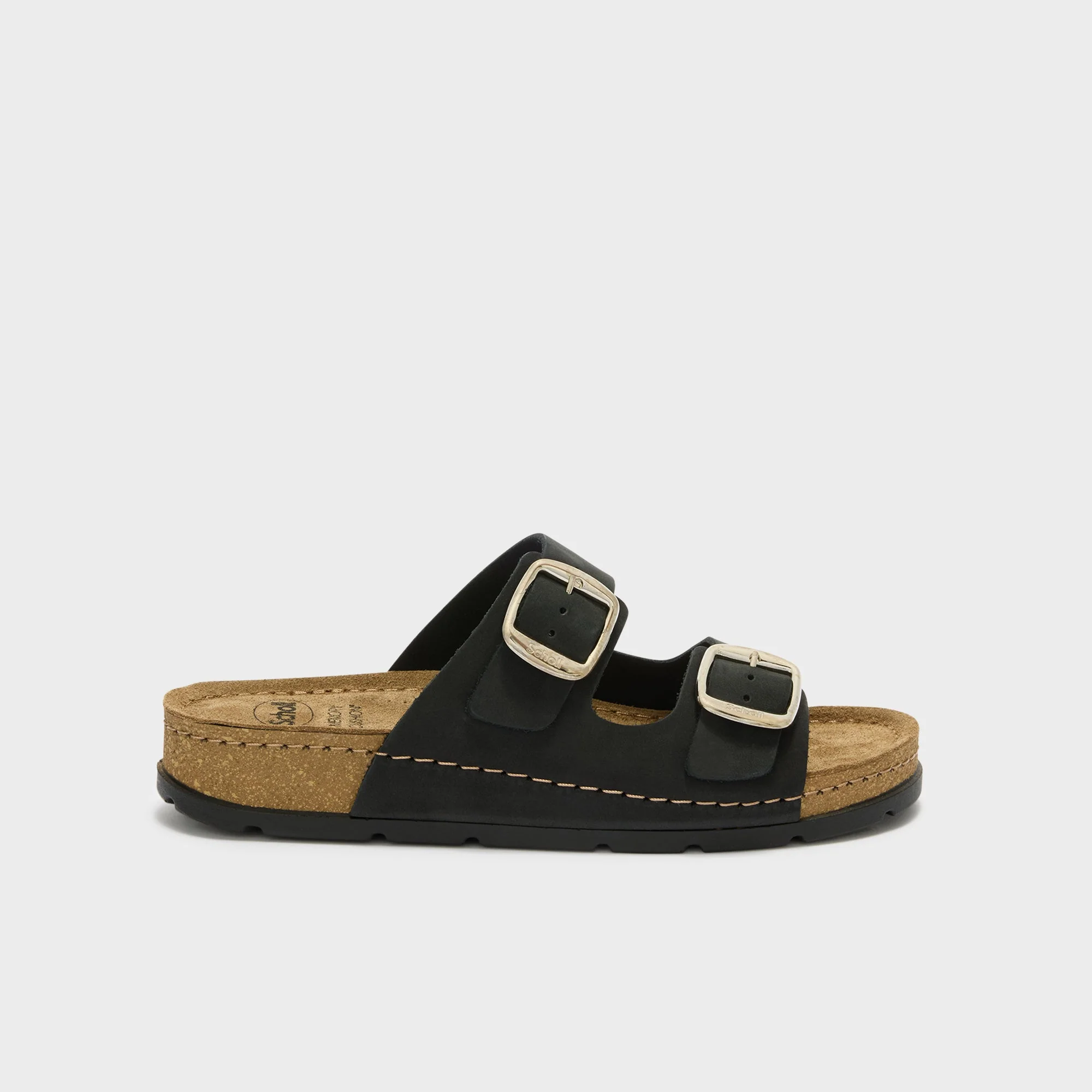 Scholl Bora 2 Buckles Sabot Sandali Ciabatte Nero Tag. 40 - immagine 2