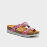 Scholl New Bogotà Wedge Bioprint Zoccoli Sabot Sandali Color Fucsia/Silver Tag. 38