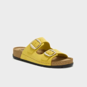 Scholl Bora 2 Buckles Sabot Sandali Ciabatte Giallo Chiaro Tag. 37