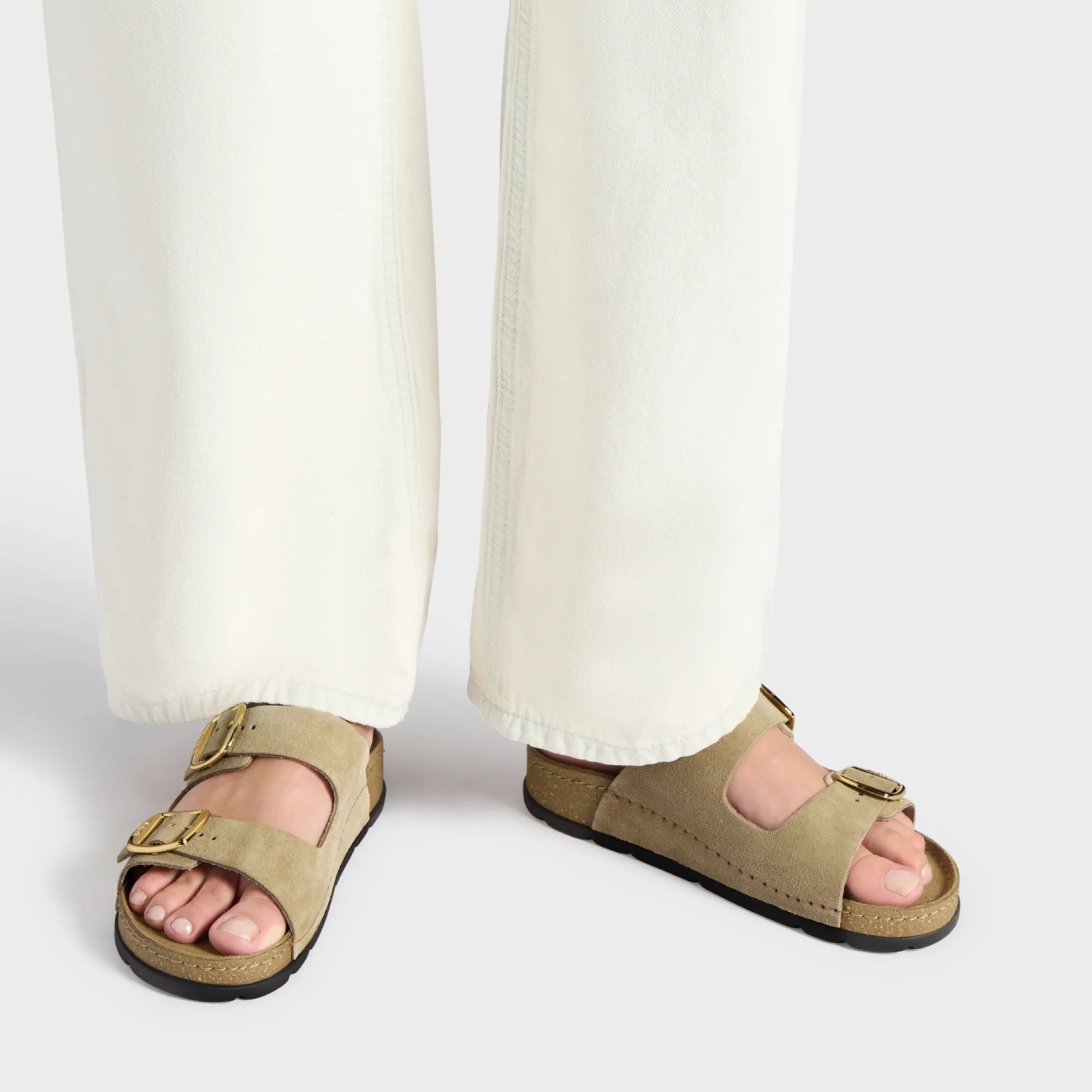 Scholl Bora 2 Buckles Sabot Sandali Ciabatte Beige Scuro Tag. 41 - immagine 5