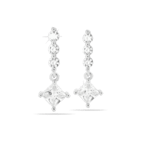 Medical Jewels Orecchini Anallergici 450 Pendente con pietra a rombo