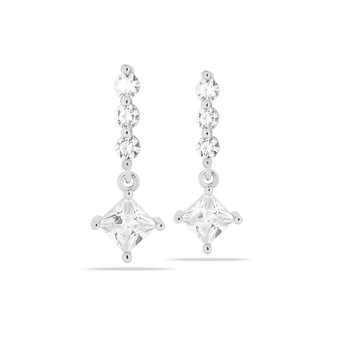 Medical Jewels Orecchini Anallergici 450 Pendente con pietra a rombo