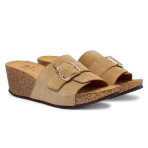 Scholl Tropica Buckle Sandali Ciabatte Beige Scuro Tag. 40