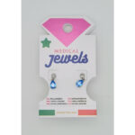 Medical Jewels Orecchini Anallergici 384 Pendente Goccia Acquamarina