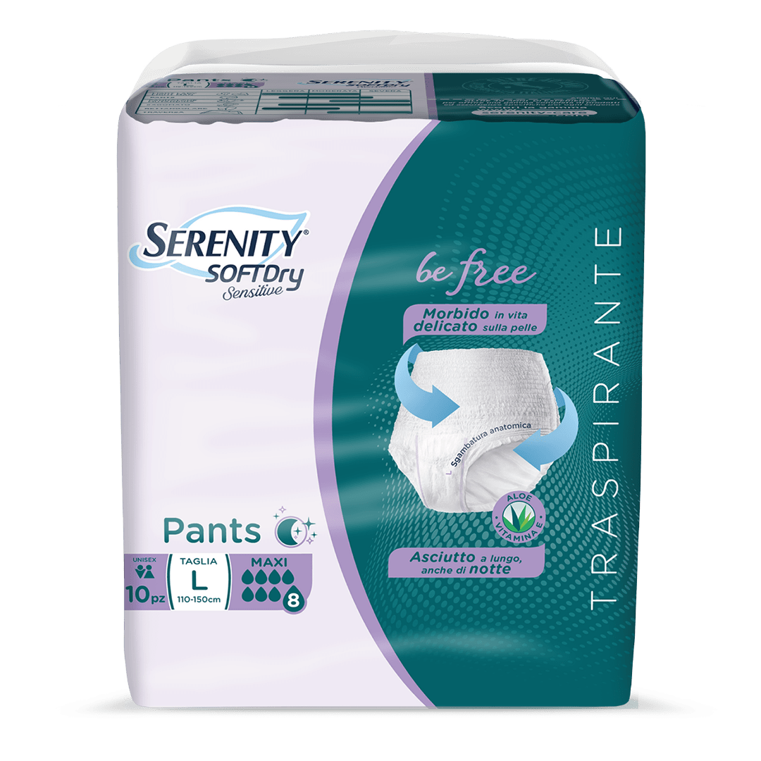 Serenity Soft Dry Sensitive Pants Slip Pull Up Mutandina Assorbente MAXI Taglia L 10 Pz