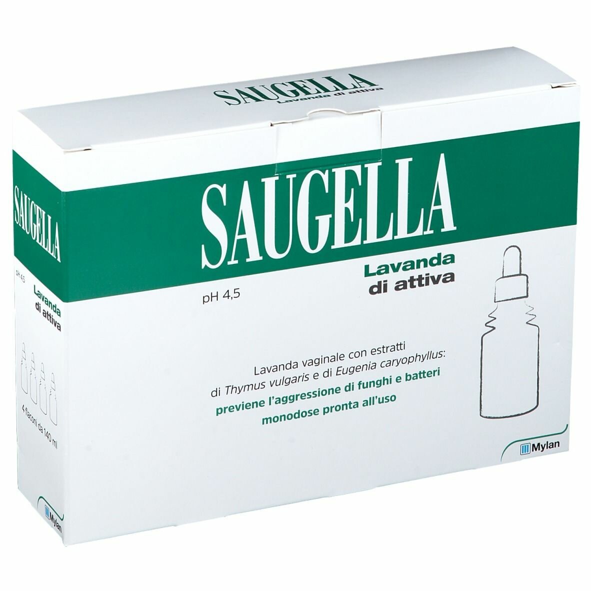 Saugella Lavanda di Attiva Vaginale 4 flaconi da 140 ml