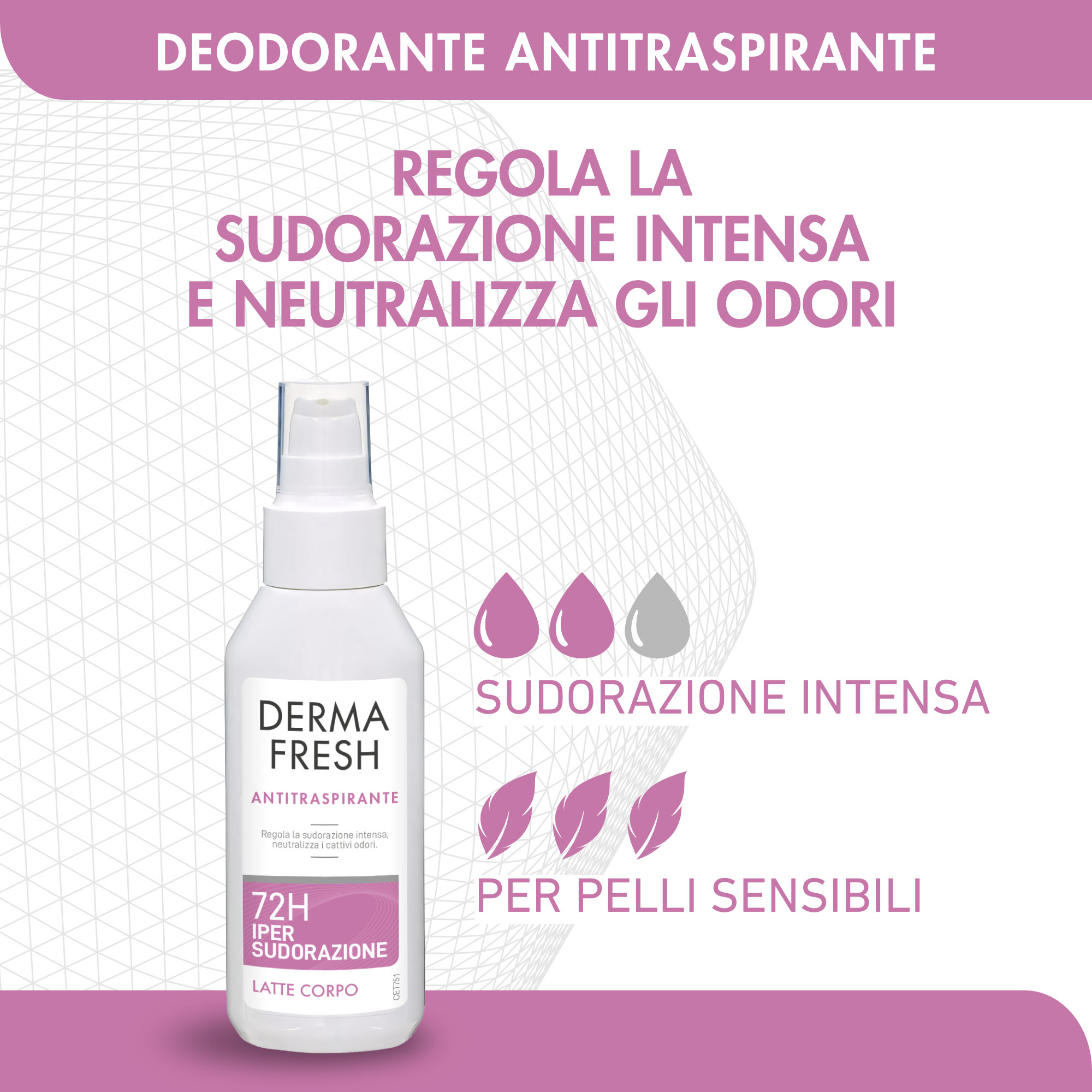 Dermafresh Antitraspirante 72h Ipersudorazione Latte Corpo 100ml - immagine 2