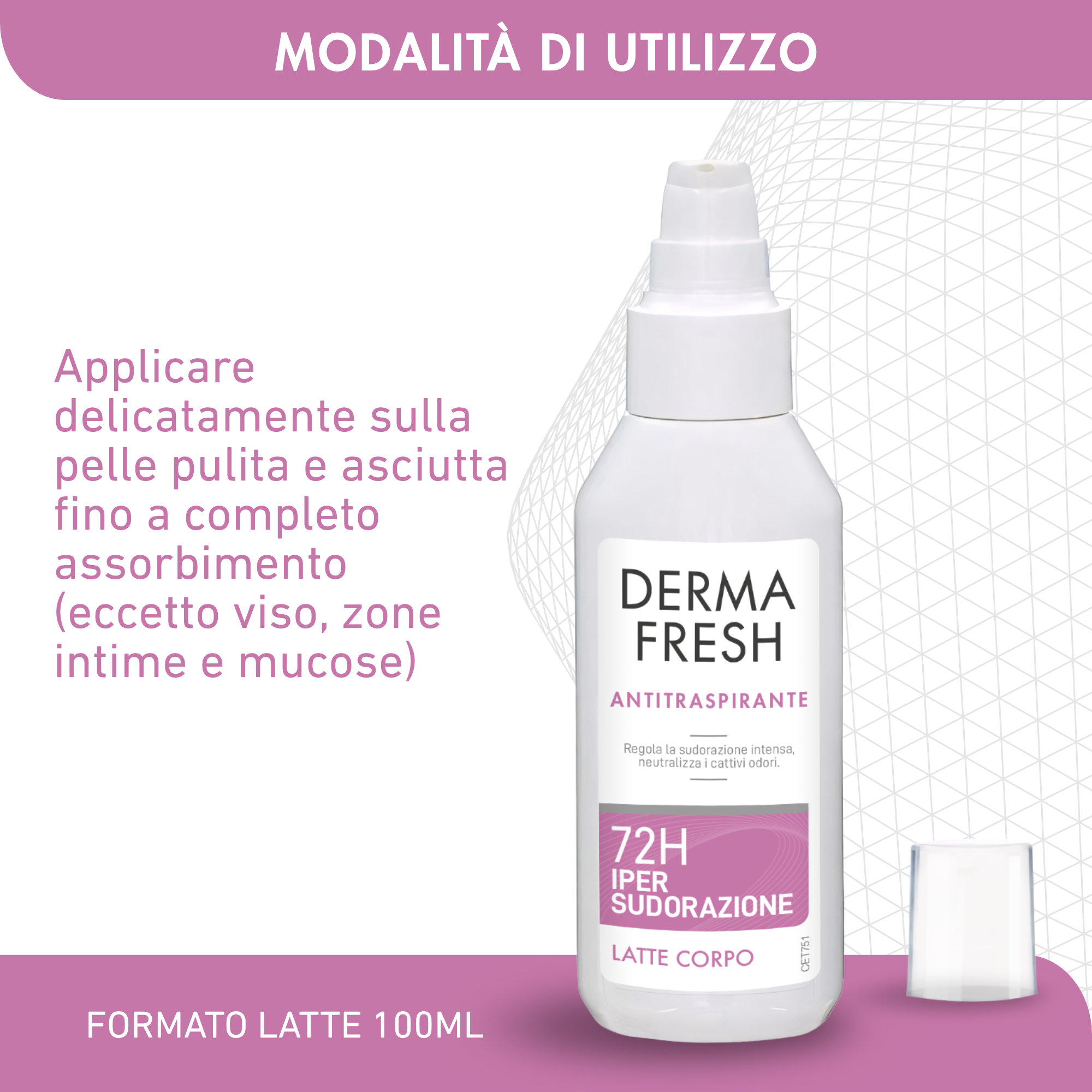 Dermafresh Antitraspirante 72h Ipersudorazione Latte Corpo 100ml - immagine 6