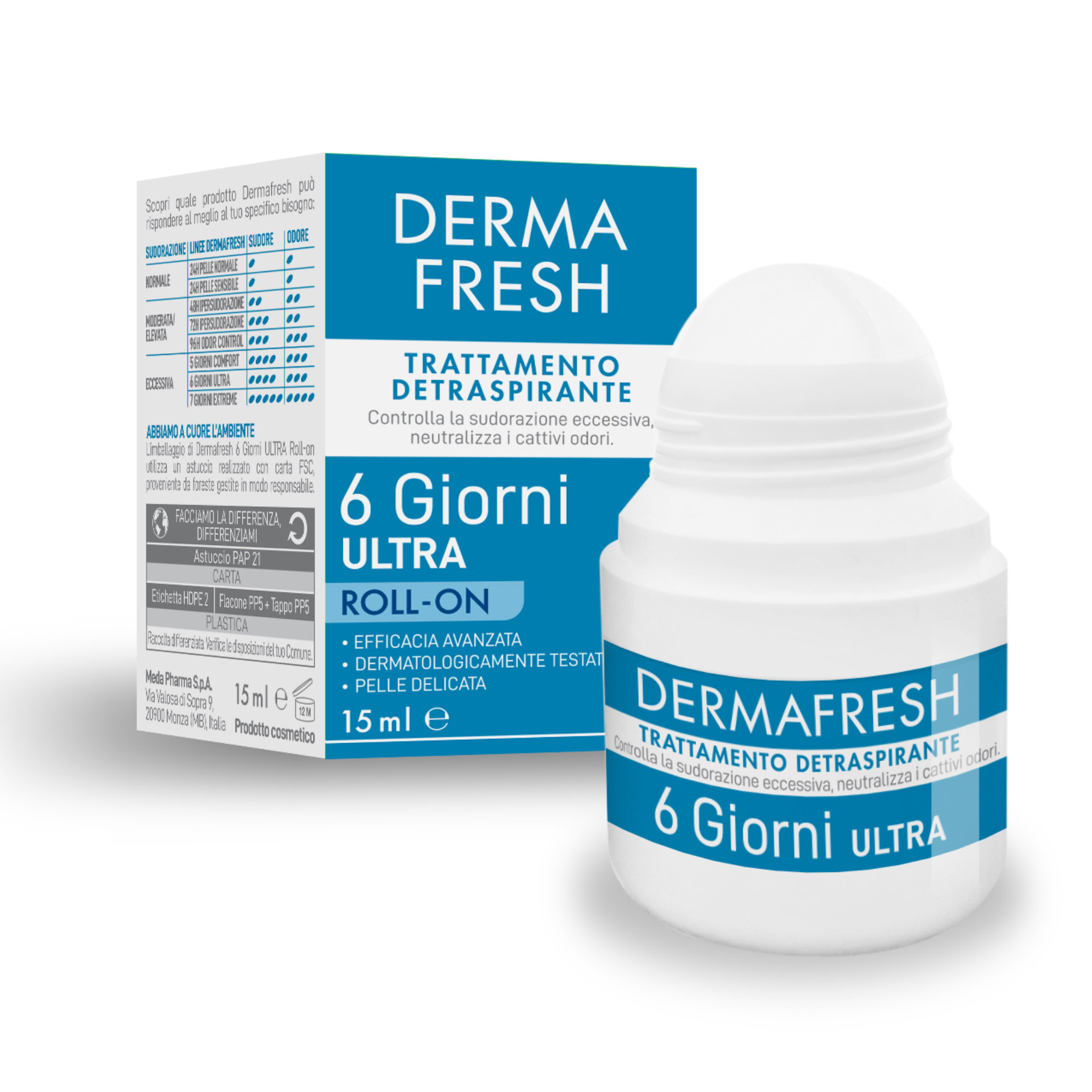 Dermafresh Trattamento Detraspirante 6 Giorni Ultra Roll-On 15ml