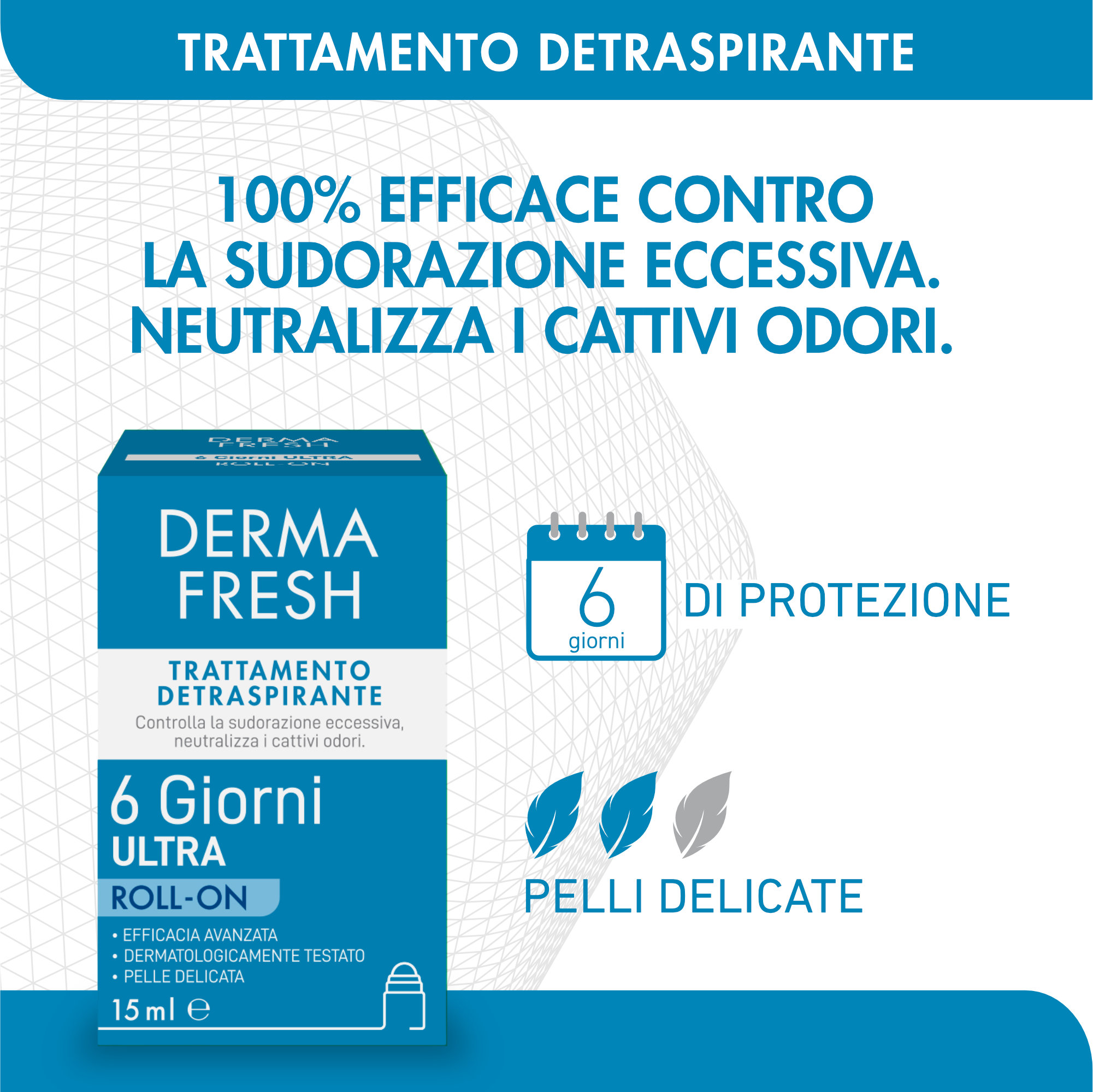Dermafresh Trattamento Detraspirante 6 Giorni Ultra Roll-On 15ml - immagine 2