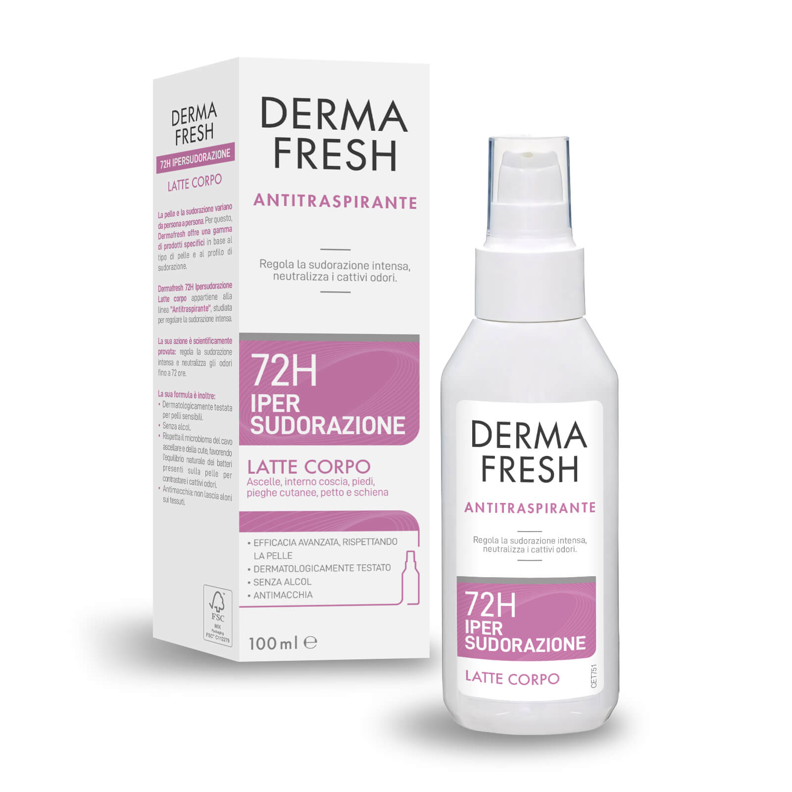 Dermafresh Antitraspirante 72h Ipersudorazione Latte Corpo 100ml