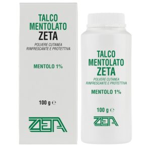 Zeta Talco Mentolato Mentolo 1% Polvere Cutanea Rinfrescante e Protettiva 100g