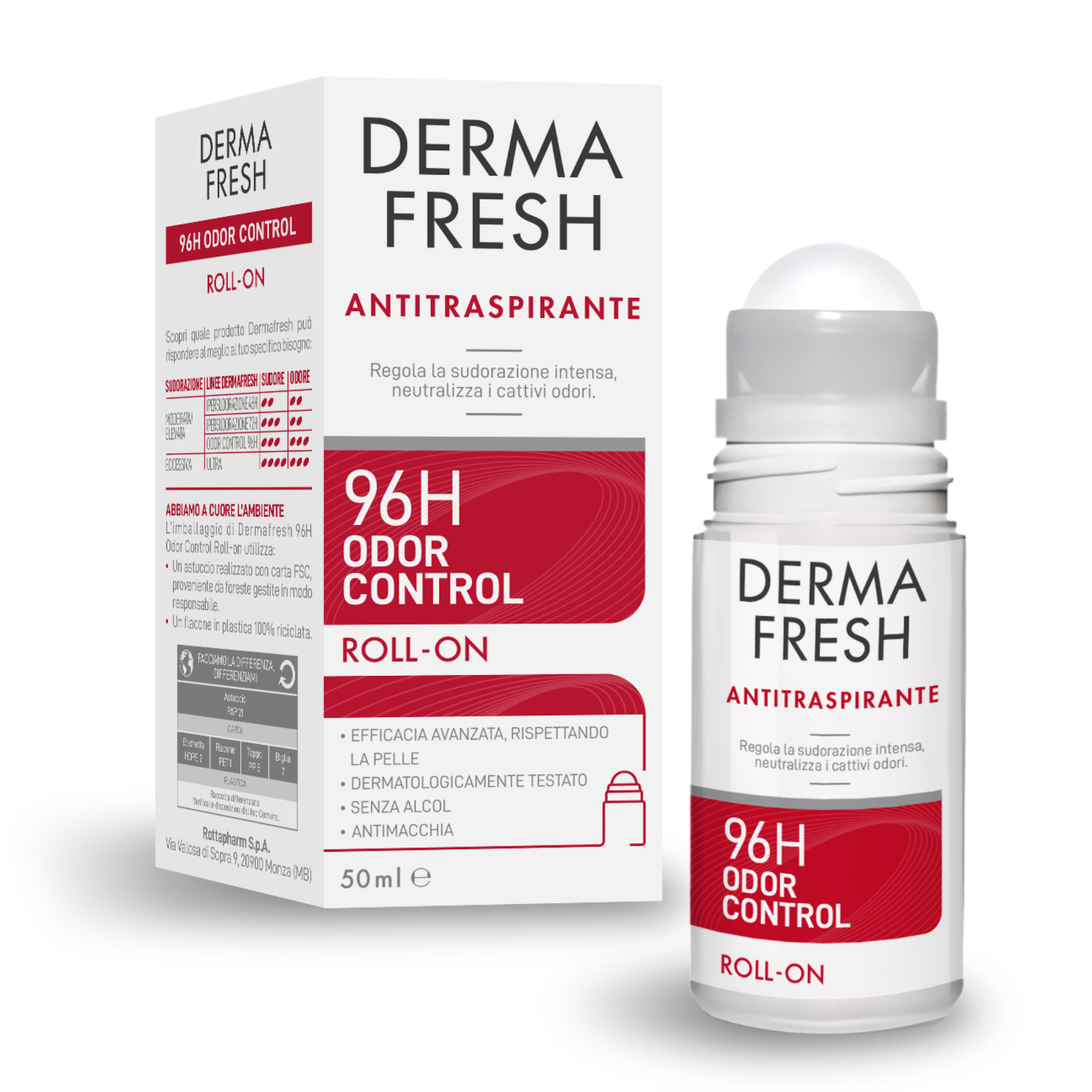 Dermafresh Antitraspirante 96h Odor Control Roll-On 50ml