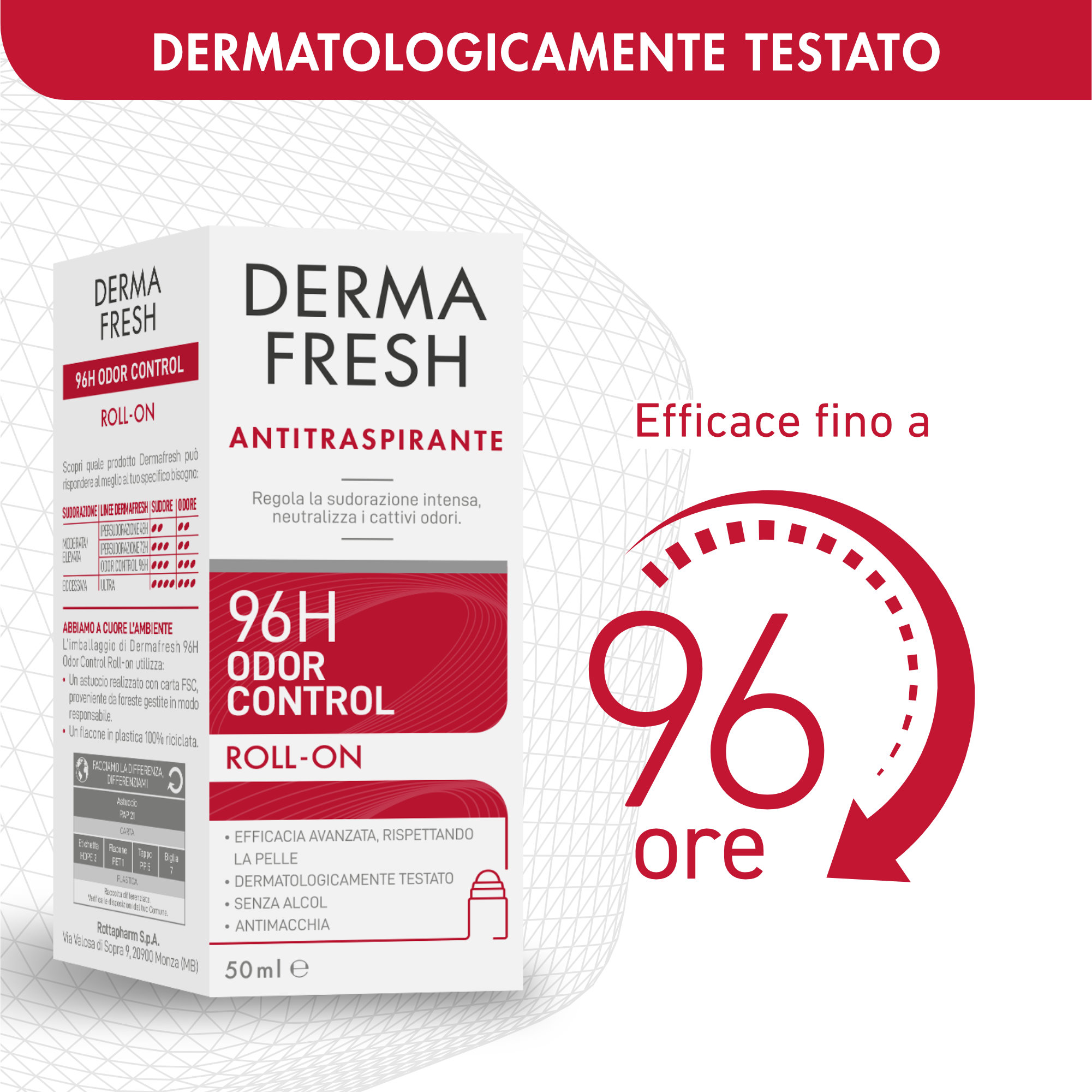 Dermafresh Antitraspirante 96h Odor Control Roll-On 50ml - immagine 3