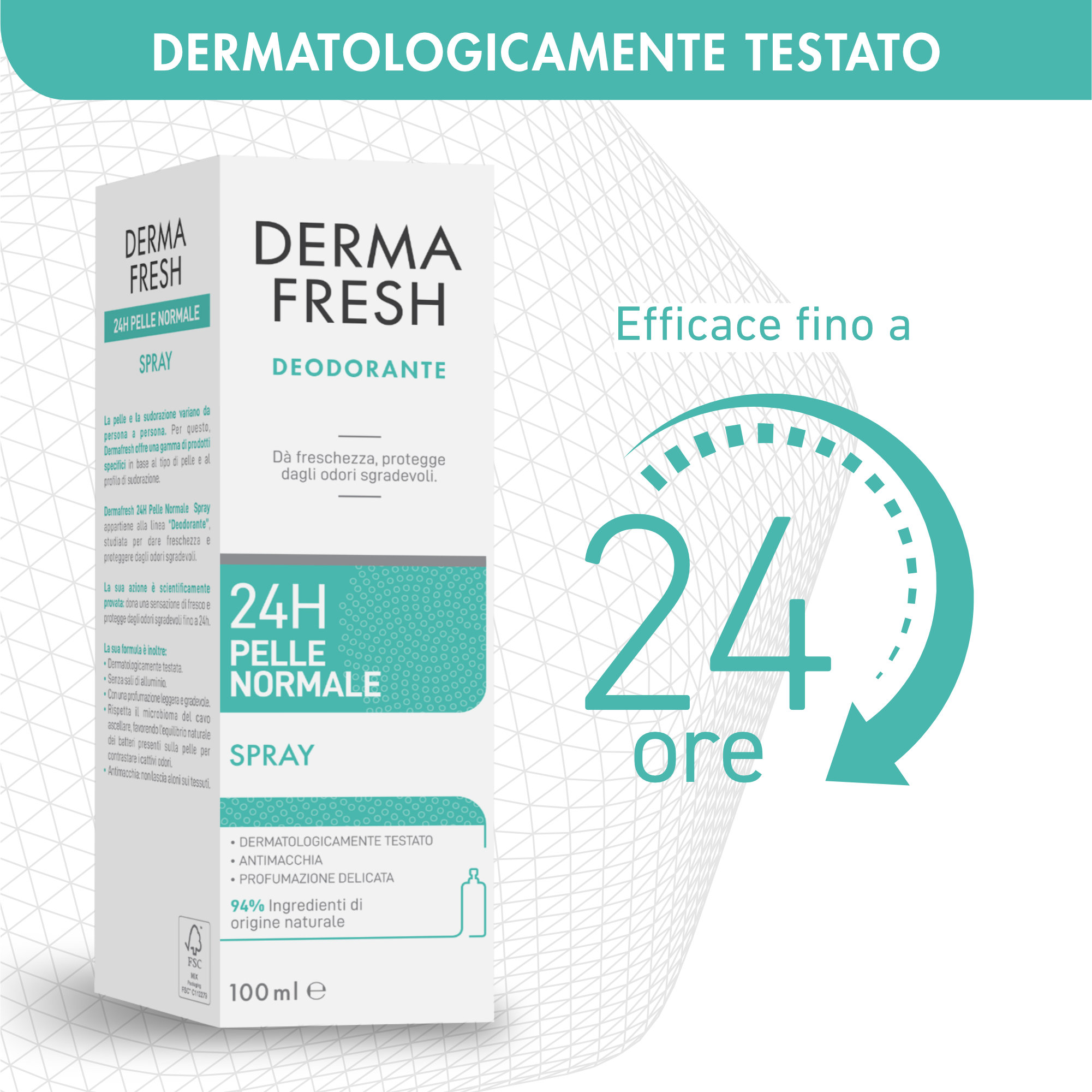 Dermafresh Deodorante 24h Pelle Normale Spray 100ml - immagine 4