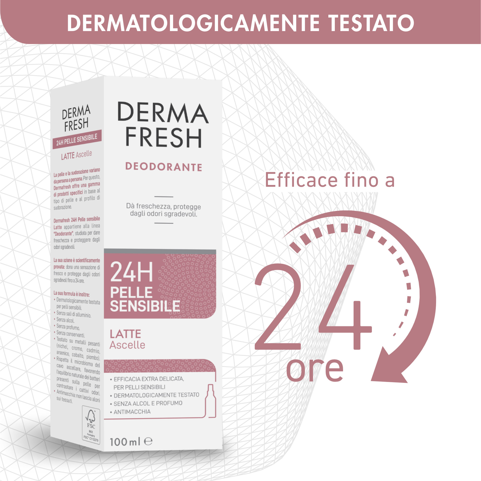 Dermafresh Deodorante 24h Pelle Normale Latte Ascelle 100ml - immagine 3
