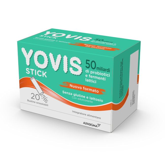 Yovis Stick 50 Miliardi Fermenti Lattici Probiotici Vivi 20 Bustine Orosolubili