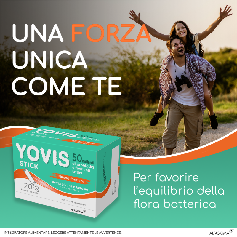 Yovis Stick 50 Miliardi Fermenti Lattici Probiotici Vivi 20 Bustine Orosolubili - immagine 3